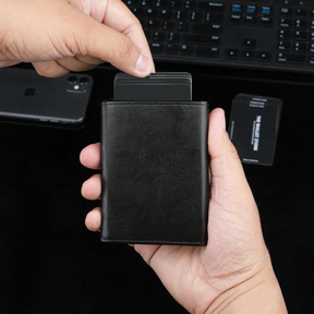 Black Slider Pop-Up Card Holder Wallet