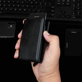 Black Slider Pop-Up Card Holder Wallet