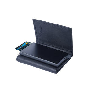 Black Pull Button Pop up Card Holder Wallet