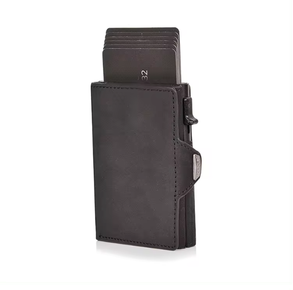 Black Slider Pop-Up Card Holder Wallet