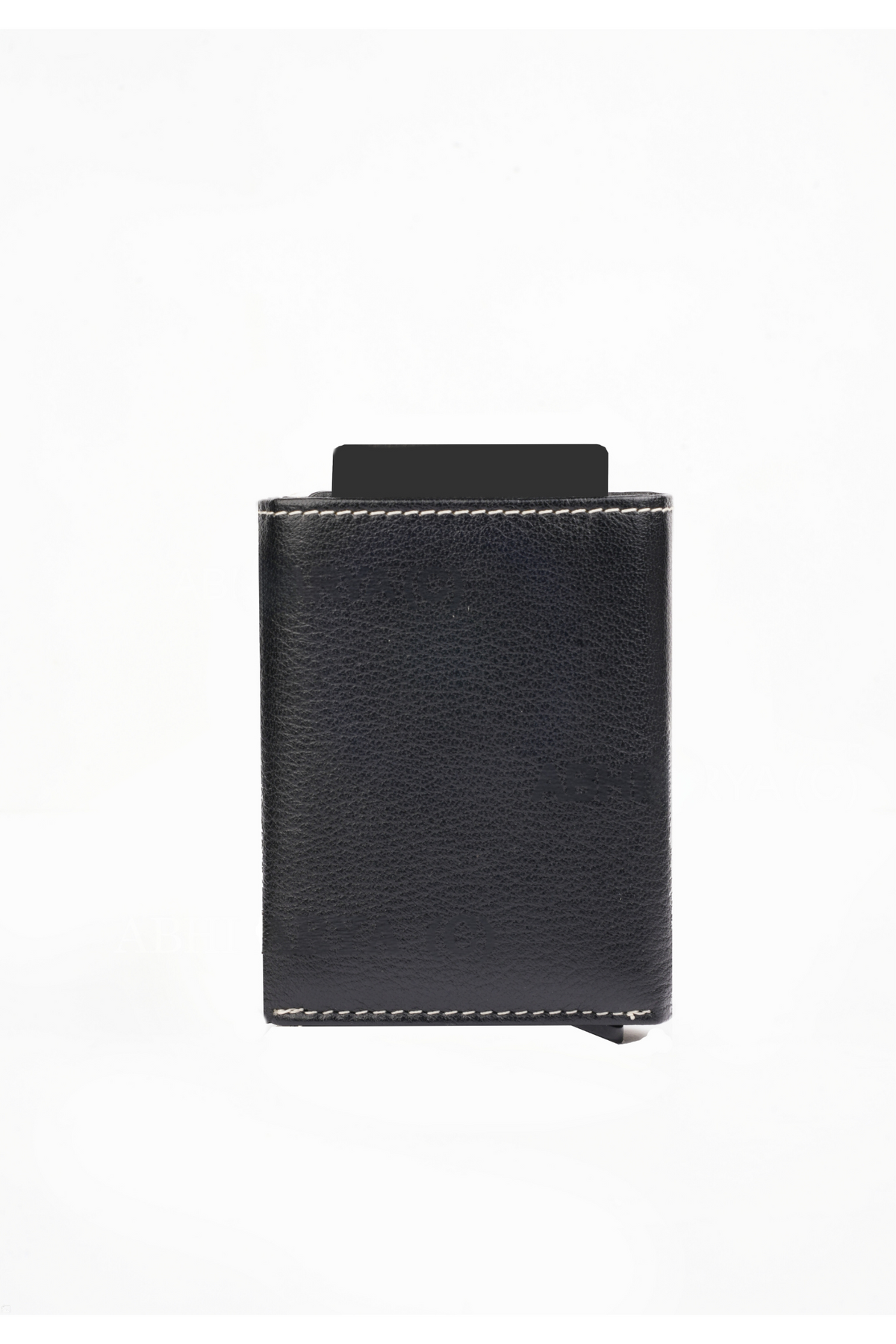 Black Pop-Up Cardholder Wallet With Closing Button