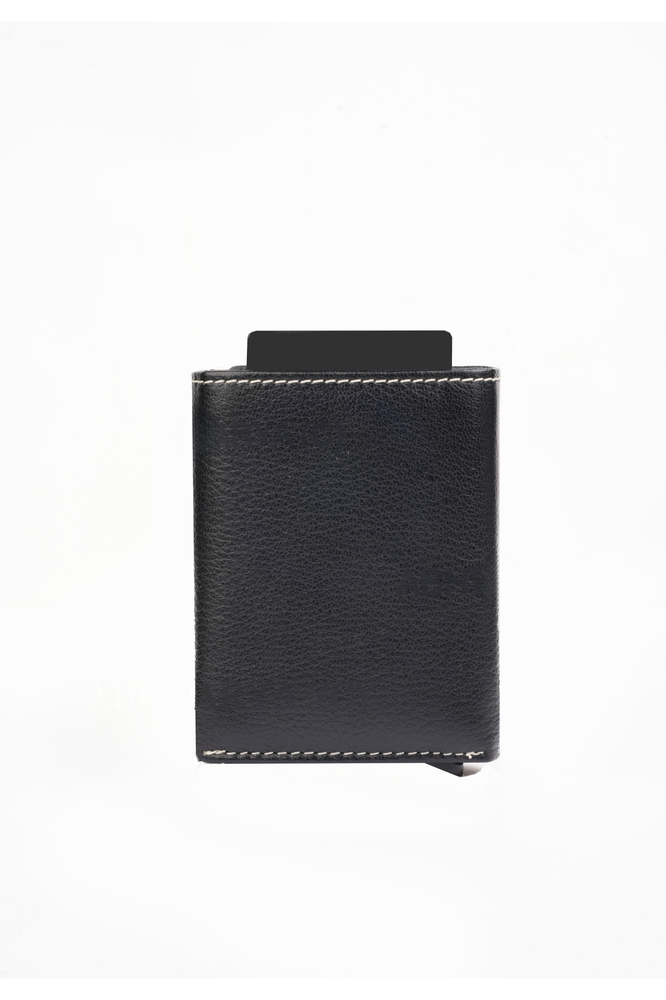 Black Pop-Up Cardholder Wallet With Closing Button